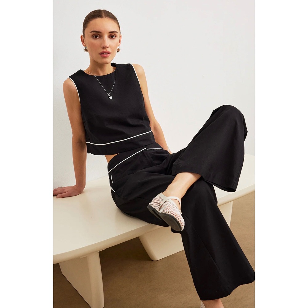 Commense Cotton & Linen Pants Set With Pockets